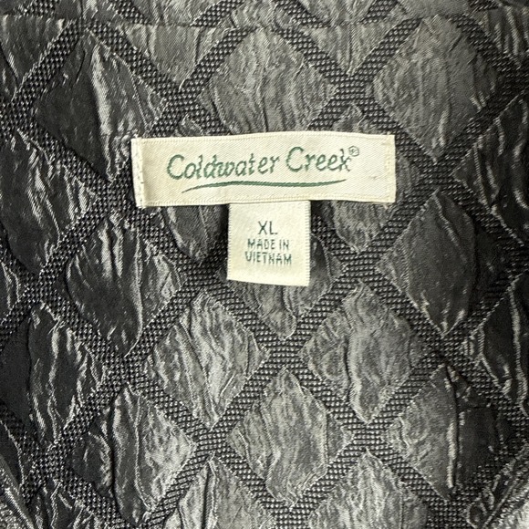 Coldwater Creek Womens XL Gray Textured Diamond Button Front Jacket Blazer - Picture 6 of 9